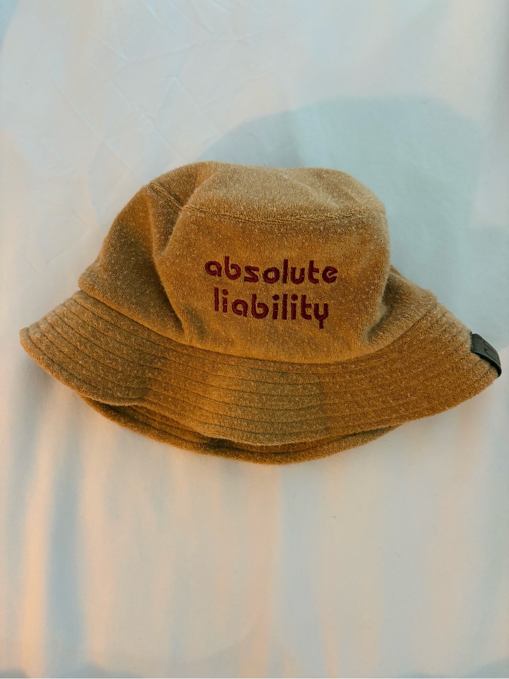 Absolute Liability Mustard Bucket Hat with Red Embroidery